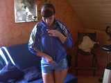 7 classic Videoclips with Jill wearing different shiny nylon Shorts! 10