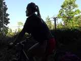 Get a Video with Sandra riding her bike enjoying her shiny nylon Shorts 6