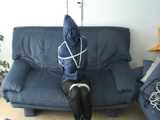 Get 3 classic archive videos with Katharina bound and gagged in shiny nylon rainwear 9