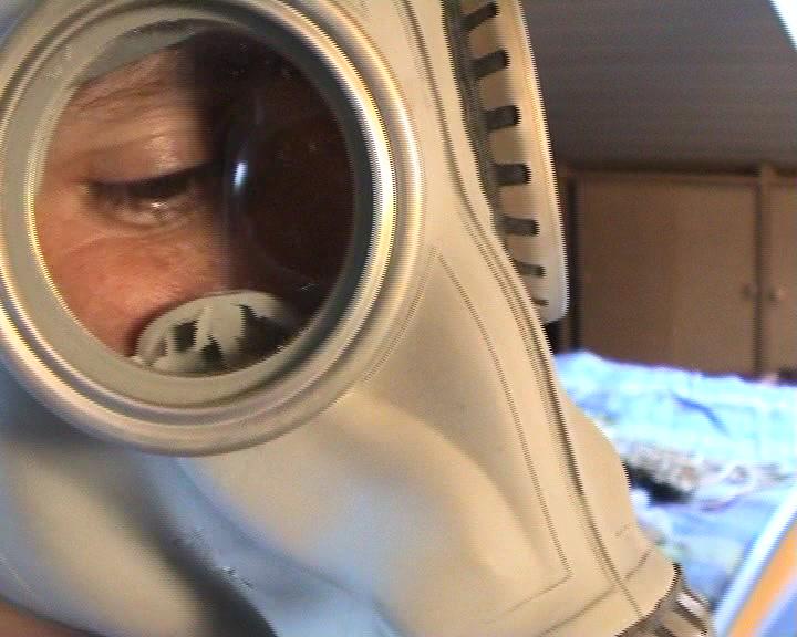 Nickys Education - Gasmask on Spanish Horse