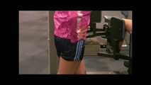 Get 2 Archive Videos with Jessy and her friend during workout with her shiny Nylon Shorts 7