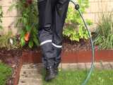 Watch Chloe gardening in her shiny nylon Rainwear 7
