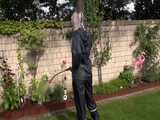 Watch Chloe gardening in her shiny nylon Rainwear 8